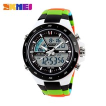 수중랜턴 skmei 남자 스포츠 시계 남성 시계 5atm 다이브 수영 패션 디지털 시계 군용 다기능 손목 시계 relogio masculino 호환, 블랙 컬러풀한 스트랩
