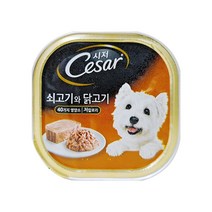 시저 반려견 주식캔, 소+닭, 100g, 16개