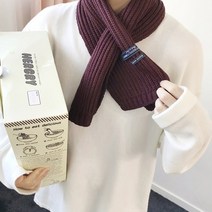남녀공용 데일리 니트 무지 숏 머플러 목도리 7컬러