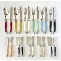 프랑스 장네론 라귀올 커트러리 3종 세트 정품 양식기(디너스푼+디너포크+디너나이프), 그린