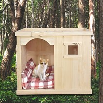 국내생산 수제작 편백나무 원목 중형견 사각형 애완 애견 하우스 강아지집, 01. 편백나무 원목 사각형 중형견 강아지 고양이 집 애견 애완 하우스