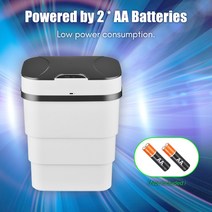 탈곡기 Automatic Touchless Infrared Motion Sensor Trash Can 3 layer Folding Garbage Max. 9.5L Capacity, 04 Grey Battery
