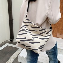 스트라이프 보부상 바게트백 빅랩가방 캔버스메신저백