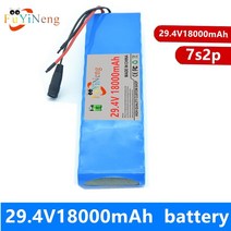 전동킥보드보조배터리 18650 7s2p 29.4v18mah 충전식 리튬 이온 배터리 팩 24v 전기 자전거 오토바이 스쿠터, 충전기팩