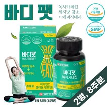 식약처 인증 녹차 다이어트 체지방 감소 에너지 대사 1통 약 4주분 건강 기능 식품 남성 여성 중년 남자 여자 직장인 주부 학생 고시생 20대 30대 40대 50대 60대, 56정, 2개