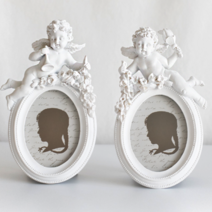 천사 화이트 엔틱 탁상 미니 사진액자2개세트2color
