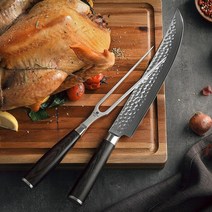 목공 조각도 조각칼 조각기 목공끌 xinzuo 1 2pcs 430 스틸 스테인레스 스틸 포크 다마스커스 나이프 바베큐 포크 일본 pakka 나무 손잡이 바베큐 도구, 하얀