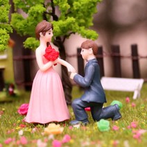 결혼 웨딩 신랑 신부 미니어처 프로포즈 미니피규어 테라리움 3341, 블랙화이트커플