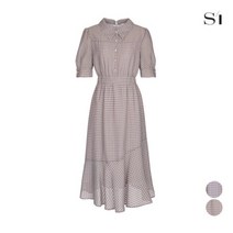 [씨] [SI]체크 카라 롱 플레어 원피스 (SCOAE2537).