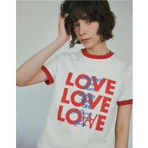 A3442 LOVE ringer T-shirt_White/Red