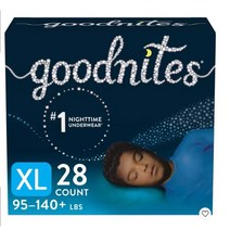 굿나잇 43kg이상 남아용 취침시간 트레이닝 입는펜티 언더웨어 1회용 28개입 /XL