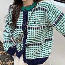 패턴 데이트룩 봄니트옷 여성 예쁜 봄 가디건 봄옷 가을 겨울 코디