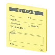 쓰리엠 노트 전화메모 포스트잇, 옐로우, 1개, 50매