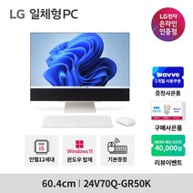 [한컴오피스 증정] LG 일체형PC 24V70Q-GR50K 윈도우11 [24인치/12세대i5/RAM 8GB/SSD 256GB], 02.24V70Q-GR50K_수도권 착불 퀵서비스