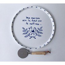[mamaison] 마메종 마드모아젤 27cm 피자 접시 (피자 커터 포함) mame023, 단품 mame023, 1개