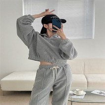 여자 플리스 반집업 아노락 밴딩팬츠 세트