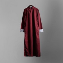 SAENAL 중국 전통 만다린 가운 쿵푸 윙 천 유니폼 솔리드 무대 크로스토크 공연 의상 남성용, XL, Red
