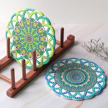 엔틱 화려한 프린팅 도자기 냄비받침 8종H/N: TDHDEAL25 +H7, 향기나무 냄비받침 라운드도트_20x20 F