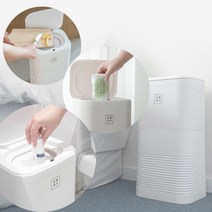 생활백서 원터치 휴지통 밀폐 냄새차단 이중덮개 쓰레기통 리필봉투 탈취패치, 16L 휴지통 본품+리필봉투2개+탈취패치1개
