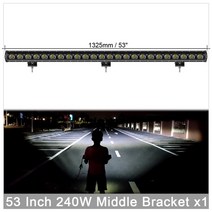 오토캠핑 차량용 트레일러 견인장치 적제함 6d 렌즈 led 라이트 바 4x4 오프로드, 53인치 240w x1