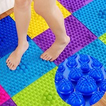 컬러 지압매트 퍼즐형 욕실 주방 화장실매트 발매트, DIY지압매트 레드, 1개