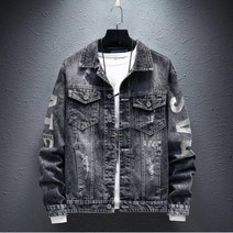 오토바이청자켓 바이크 모터사이클 자켓 새로운 트렌드 가을 봄과 여름 데님 멋진 개성 남성 유행 독점, XXXL