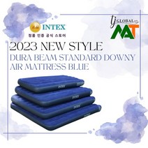 2023 NEW INTEX 정품 듀라빔 다우니 블루 클래식 블랙 에어매트 AND 프리미엄 바닥강화코팅 캠핑매트, 캠핑매트 남극펭귄 (대형)