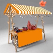 이동식 가판대 진열대 플리마켓 행사장 축제 야외 노점, M.노란색접이식120x60x200(천장보)