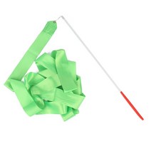 리듬체조리본 다채로운 체육관 리본 댄스 리본 리듬 예술 체조 발레 스트리머 달리기 막대 무지개 스틱 훈련 2M, 03 Green_01 2M