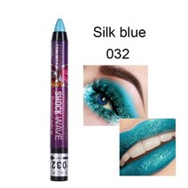 아이쉐도우 아이메이크업 아이 스틱 글리터 섀도우 팔레트 펄아이 애교살 눈화장 new 36 color 펜 립 펜슬 방수 2 in 1 ey shadow 방수 오래 지속되는 진주 펜, 32실크 블루