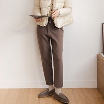 코지 여자 차분한 컬러 포근한 니트 츄리닝 배기팬츠