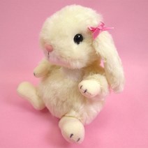 롭이어 핑크리본 토끼인형 (아이보리)