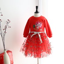 당일출고! 긴팔 기모 캐치!티니핑 원피스 공주 여아드레스 크리스마스 옷