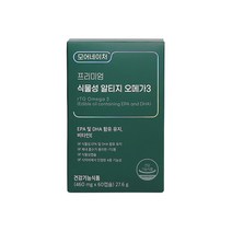 모어네이처 식물성 rTG 알티지 오메가3 60캡슐 미세조류 DHA EPA 비타민E 함유 임산부 혈행 오메가, 1box