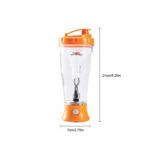 믹서컵300ML 자동 자체 교반 단백질 쉐이 커 병 휴대용 강력한 흔들어 물 믹서 믹싱 컵 전기 자기 떨고, 01 주황색
