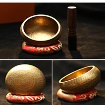CHINA 해외힐링 수제 노래 그릇 요가 명상 불교 부처 티벳 소리, 구경 14.5cm  와셔  나무 스틱