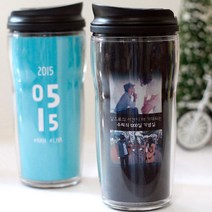 해시태그 포토 커플 사진 텀블러 선물포장, 스테인리스[ 320ml](+4000)