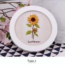 푸아이 DIY 자수십자수 들꽃 프린트 패키지 인테리어 소품(액자 포함) 소품PW209, Type_I