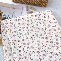 대폭 면100% 바이오워싱 작은 꽃 플라워 원단 단면 거즈 - 피오나(핑크) [1224]