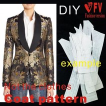 여성 슬림 짧은 재킷 패턴 긴 소매 정장 옷깃 11 절단 드로잉 옷 그리기 BWT56, Size 2XL