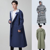 (2+1증정) RC04M 남성우의 트랜치 우의 우비 비옷 롱 레인코트 캠핑 낚시 골프 등산 우의, 캠핑블랙
