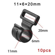 텐트 부품 폴대 10pcs 20mm 텐트 c 모양 클립 방풍 플라스틱 텐트 서스펜션 후크 천막 폴 내부 행거 클립 sml 블랙, 11x20x6mm