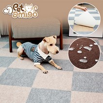 펫아미고 타일식 흡착 애견매트 발수 30cm 9매 - 슬개골탈구예방, 색상:02_(발수)스트라이프 다크브라운 30cm 9매