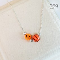 364day 925실버 농구공 목걸이 남자목걸이 농구 스포츠 어린이 은목걸이 엄마랑 아이랑커플 조카 선물 아동 비즈목걸이 사이즈 선택가능
