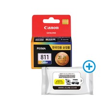 캐논 정품잉크 CL811컬러 MP237 MP245 MP258 MP268 MP276 MP287 MP486 MP497 MX328 MX338 MX416 MX426 iP2770 Ip2772, 1개, 정품_CL811컬러+항균물티슈