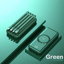 소형 휴대용 발전기 20000mAh 휴대용 Qi 무선 충전기 보조베터리 내장 케이블 iPhone 14 13 12 X Samsung S, 04 Green Type 2_01 10000mAh