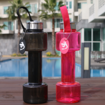 근육멸치 덤벨 보틀 710ml 아령 물통 이지그립, 블랙(+펜던트 증정)