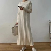 코듀로이원피스 겨울 롱 니트 빅사이즈 한국 버전 느슨한 스웨터 드레스 원피스 두꺼운 긴 니트 바닥 캐주