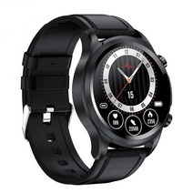 무통 무채혈 혈당 측정기 ECG PPG 스마트워치 당뇨측정기 체온 시계 1.39인치 피트니스 Smartwatch, A 04 블랙가죽