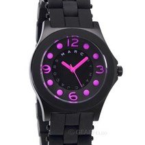[해외]명품마크제이콥스시계70014836 Marc by Marc Jacobs Pelly Womens Casual Watch Black Pink Dial Silicone Band